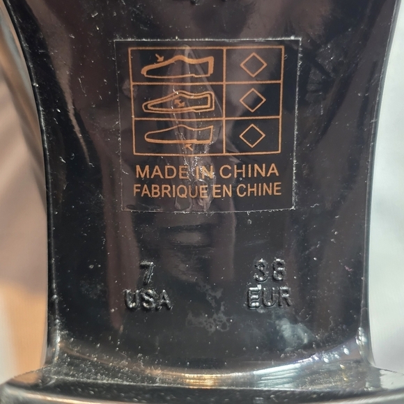 Jeffrey Campbell Black Bubblegum Block Heels Platform Rubber Plastic, Sz 7 - Picture 8 of 8